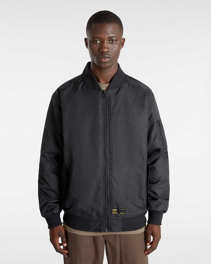 Men Vans Copley Bomber Jackets Black Malaysia | VN9735208