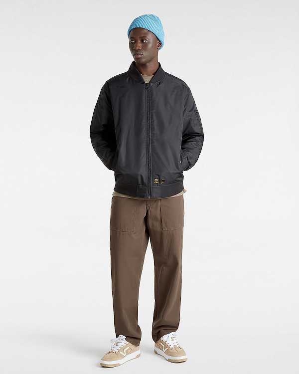 Men Vans Copley Bomber Jackets Black Malaysia | VN9735208