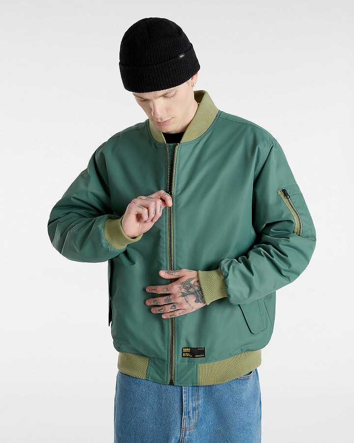 Men Vans Copley Bomber Jackets Green Malaysia | VN0213685