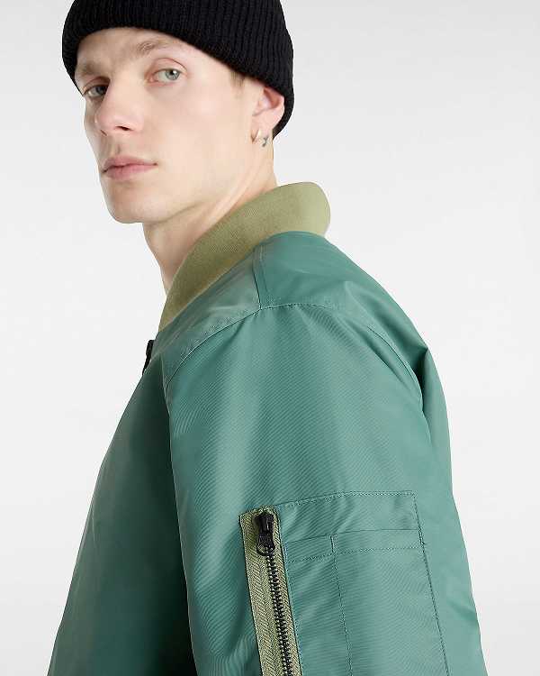 Men Vans Copley Bomber Jackets Green Malaysia | VN0213685