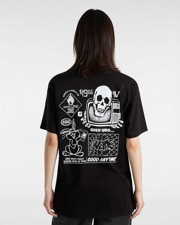 Men Vans Crazy Eddy T Shirts Black Malaysia | VN5182436