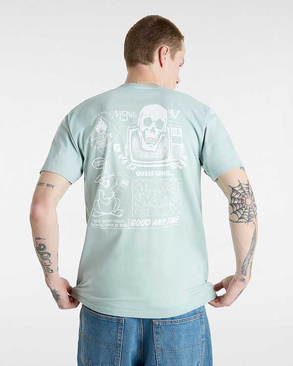 Men Vans Crazy Eddy T Shirts Blue Malaysia | VN3207681