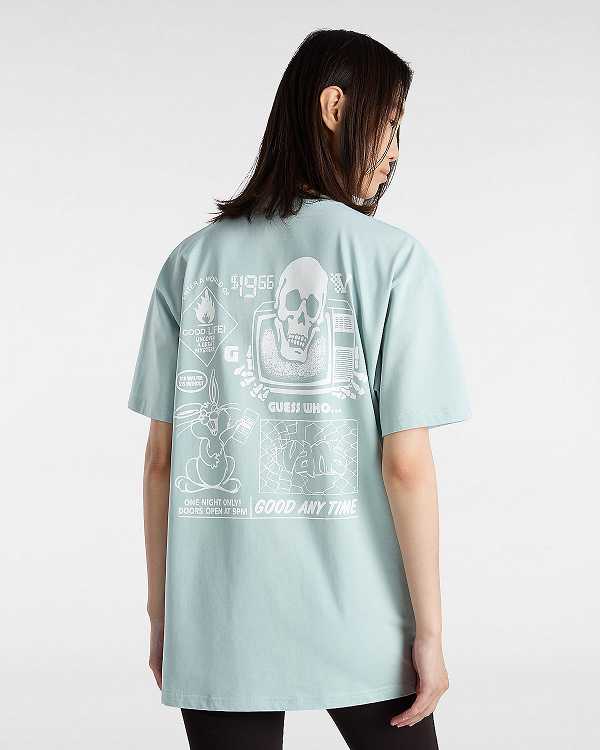 Men Vans Crazy Eddy T Shirts Blue Malaysia | VN3207681