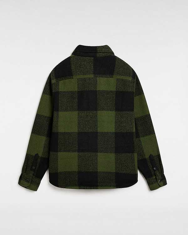 Men Vans Denby Fuzzy Shacket Shirts Black Malaysia | VN7361820