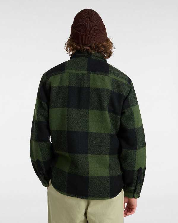 Men Vans Denby Fuzzy Shacket Shirts Black Malaysia | VN7361820