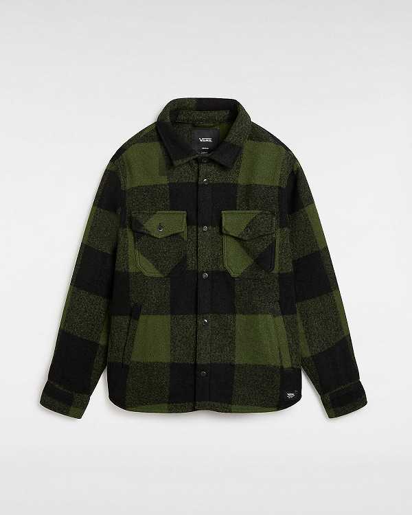 Men Vans Denby Fuzzy Shacket Shirts Black Malaysia | VN7361820