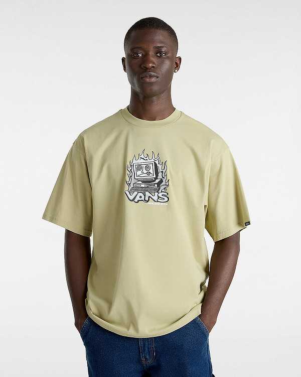 Men Vans Digital Repair T Shirts Beige Malaysia | VN9158624