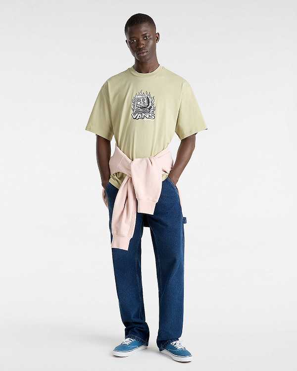 Men Vans Digital Repair T Shirts Beige Malaysia | VN9158624