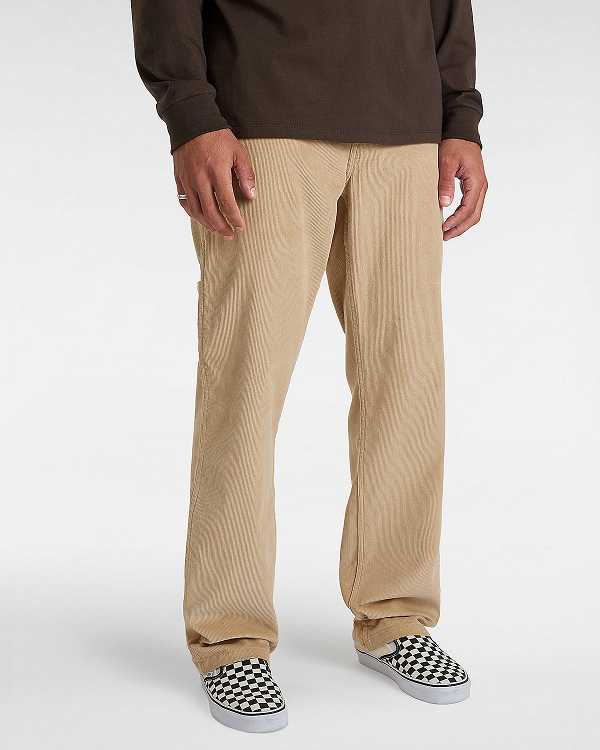 Men Vans Drill Chore Carpenter Relaxed Pants Beige Malaysia | VN6312045