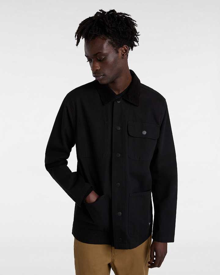 Men Vans Drill Chore Coat Black Malaysia | VN3619407
