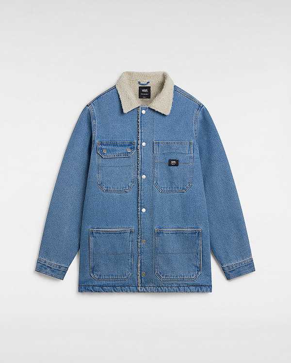 Men Vans Drill Chore Denim Jacket Blue Malaysia | VN2610874
