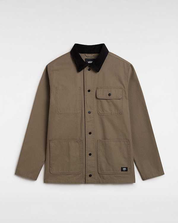 Men Vans Drill Chore Jacket Brown Malaysia | VN3715920