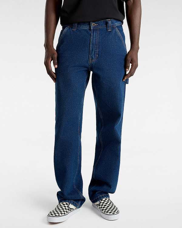Men Vans Drill Chore Relaxed Carpenter Pants Blue Malaysia | VN4195328