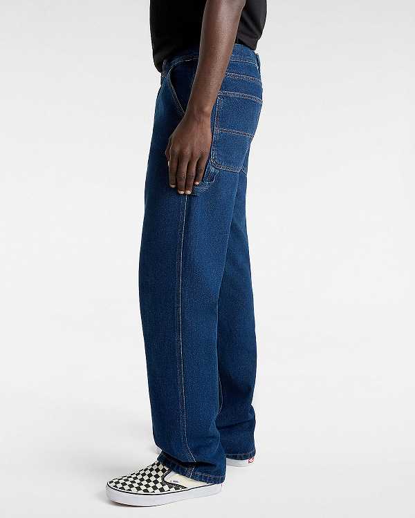 Men Vans Drill Chore Relaxed Carpenter Pants Blue Malaysia | VN4195328