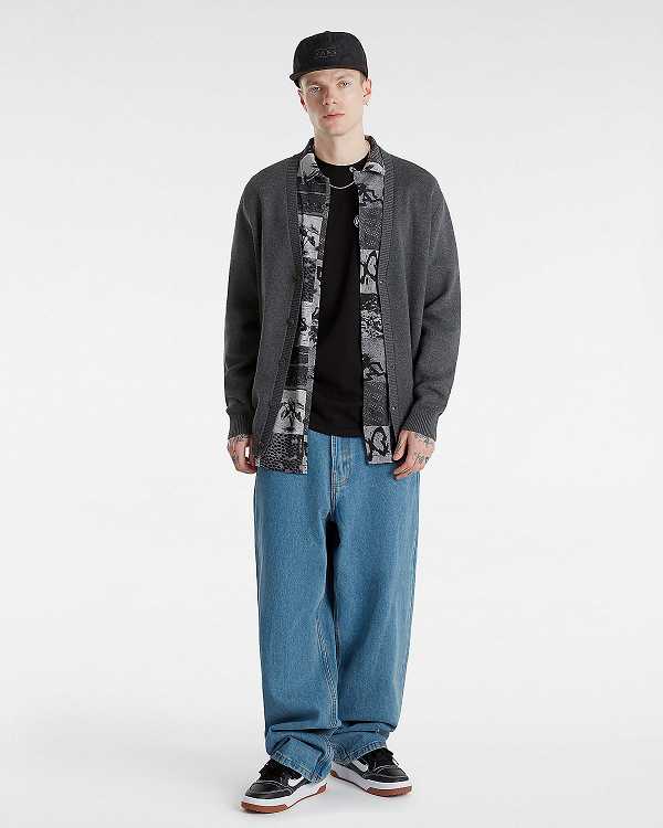 Men Vans Emmett Cardigan Grey Malaysia | VN0941276
