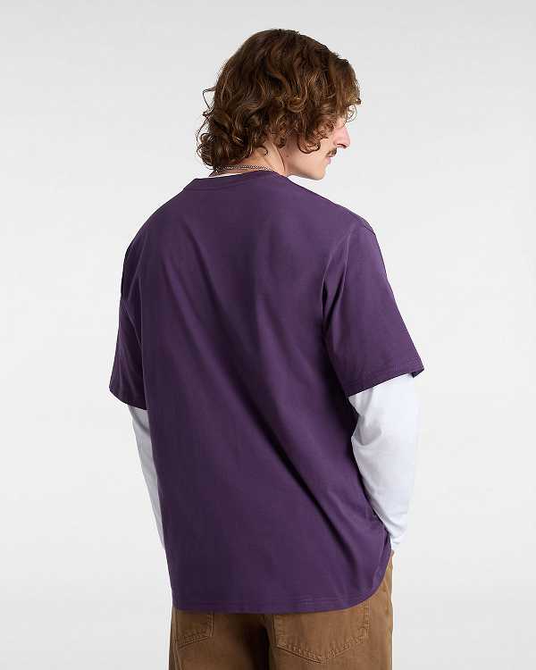Men Vans Essential Loose T Shirts Purple Malaysia | VN0492157
