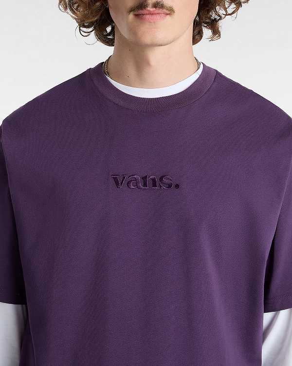 Men Vans Essential Loose T Shirts Purple Malaysia | VN0492157