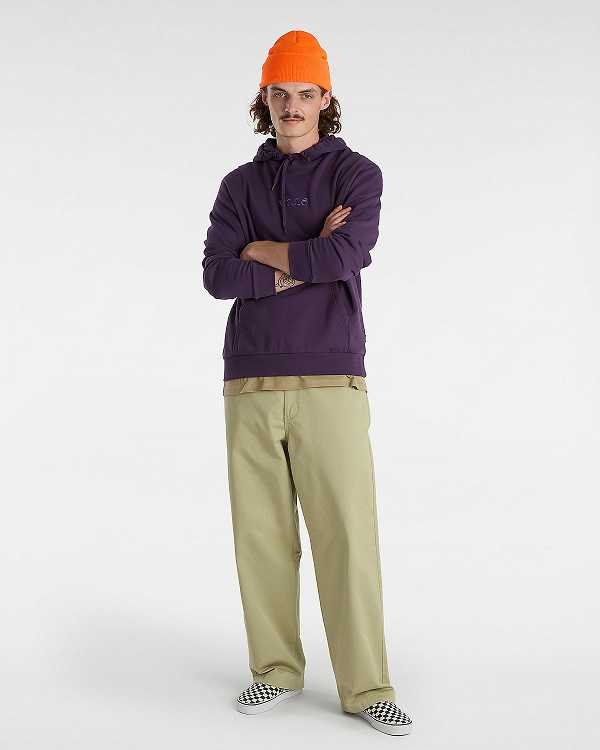 Men Vans Essential Relaxed Hoodie Purple Malaysia | VN7652109