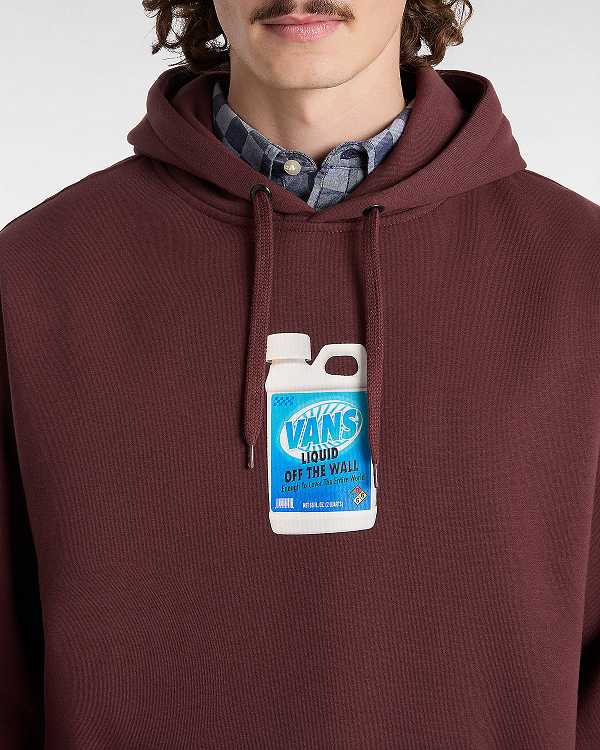 Men Vans Extra Strength Loose Hoodie Brown Malaysia | VN2089573