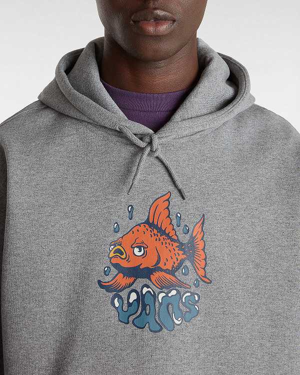 Men Vans Fish loose Hoodie Grey Malaysia | VN9108476