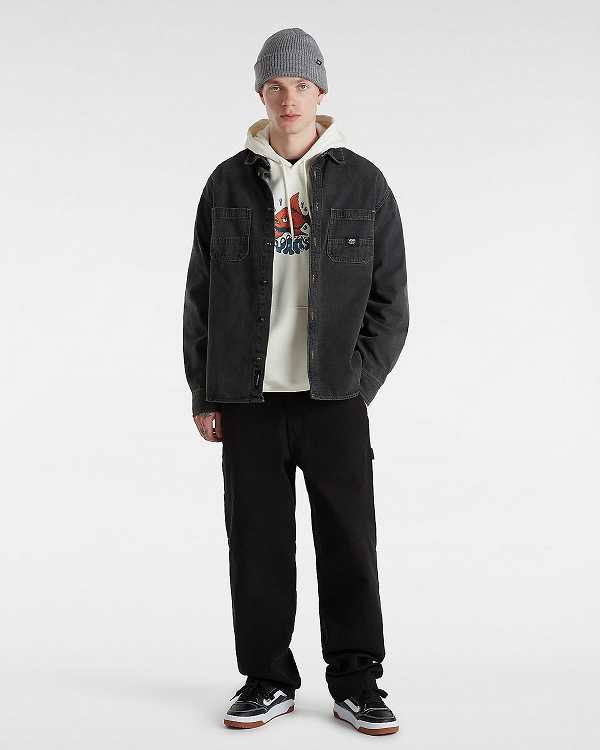 Men Vans Fish loose Hoodie White Malaysia | VN8290465