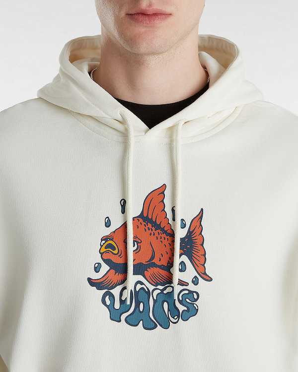 Men Vans Fish loose Hoodie White Malaysia | VN8290465