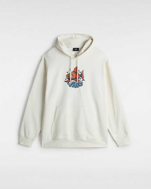 Men Vans Fish loose Hoodie White Malaysia | VN8290465