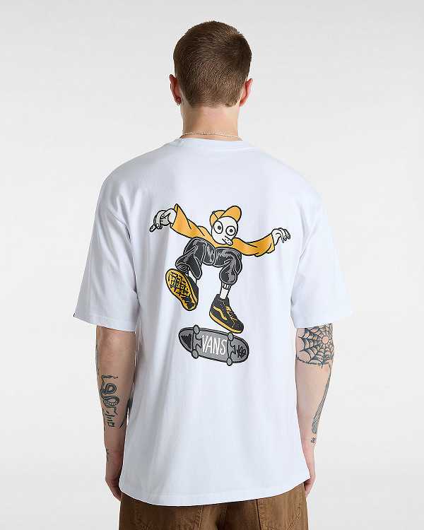 Men Vans Flipside Loose T Shirts White Malaysia | VN8762941