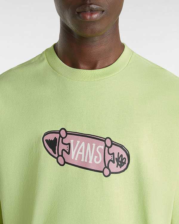 Men Vans Flipside Loose T Shirts Yellow Malaysia | VN9341758