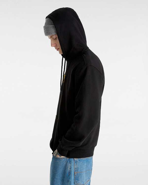 Men Vans Global Line Loose Hoodie Black Malaysia | VN6087134