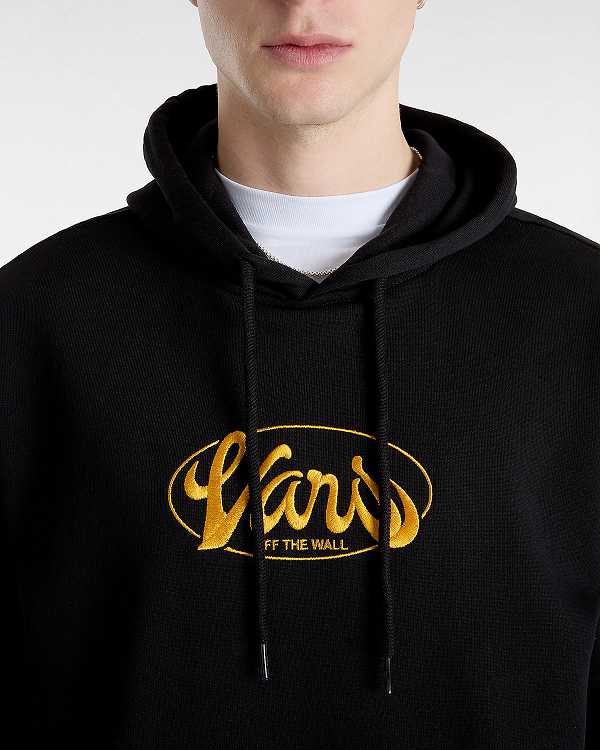 Men Vans Global Line Loose Hoodie Black Malaysia | VN6087134
