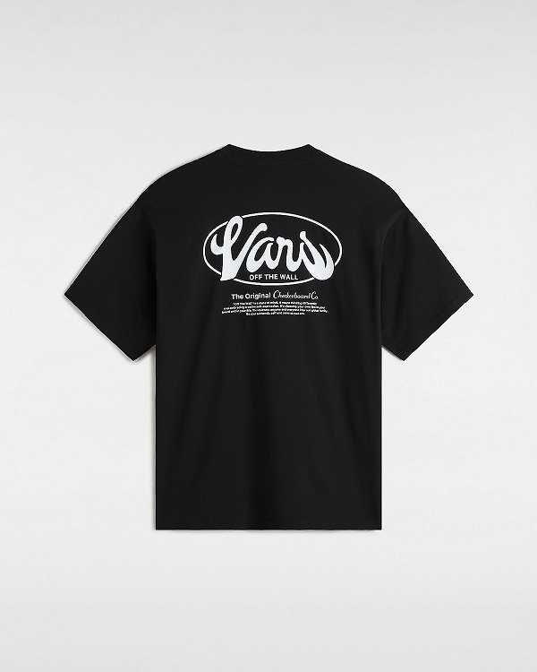 Men Vans Global Line T Shirts Black Malaysia | VN3789501