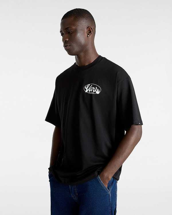 Men Vans Global Line T Shirts Black Malaysia | VN3789501