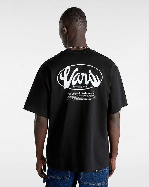 Men Vans Global Line T Shirts Black Malaysia | VN3789501