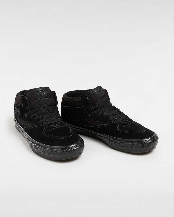 Men Vans Half Cab Skate Shoes Black Malaysia | VN1972803