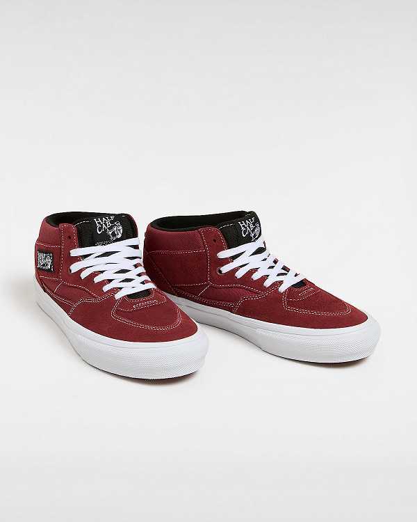 Men Vans Half Cab Skate Shoes Burgundy Malaysia | VN7280549