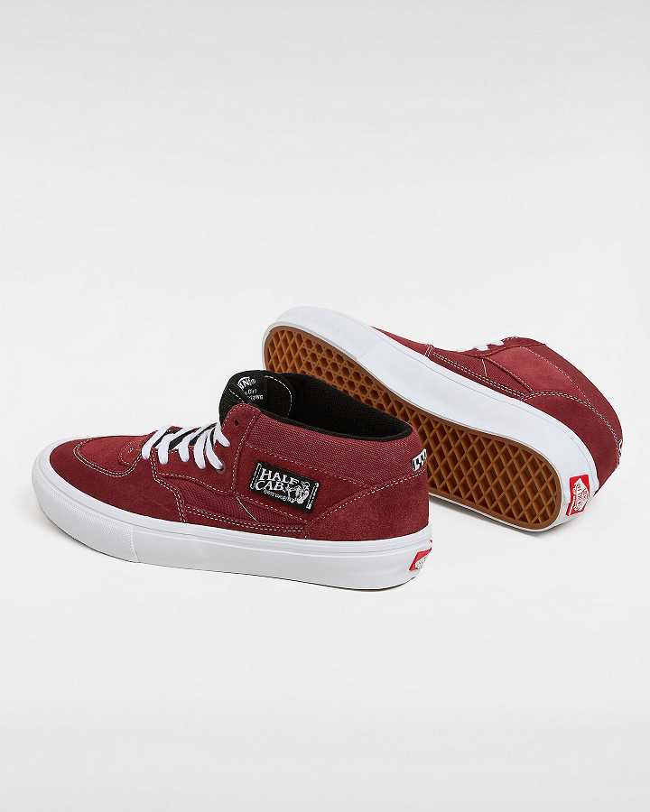 Men Vans Half Cab Skate Shoes Burgundy Malaysia | VN7280549