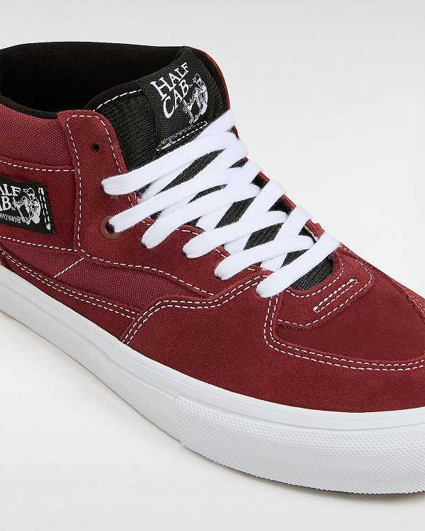 Men Vans Half Cab Skate Shoes Burgundy Malaysia | VN7280549