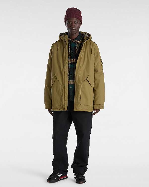 Men Vans Henrique Parka Jacket Brown Malaysia | VN5180976
