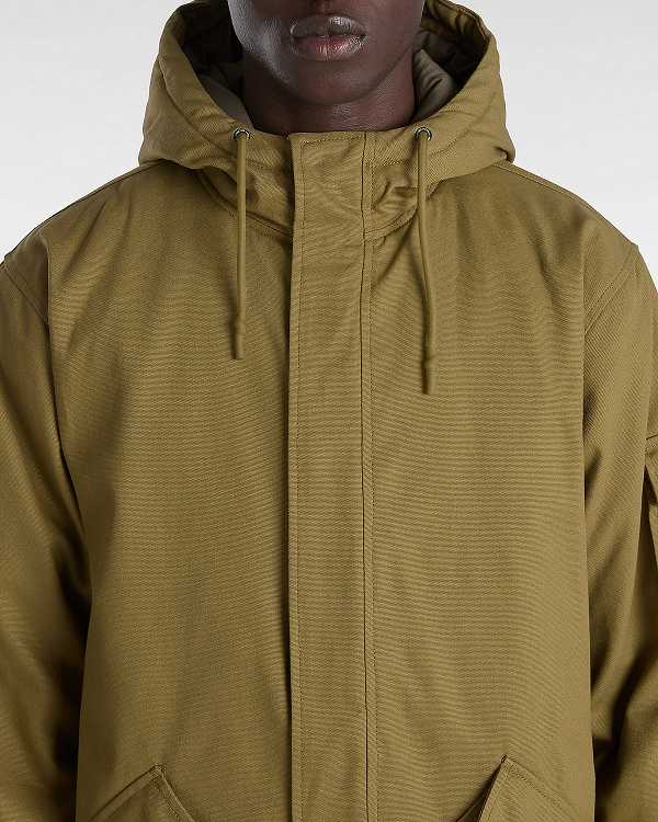 Men Vans Henrique Parka Jacket Brown Malaysia | VN5180976