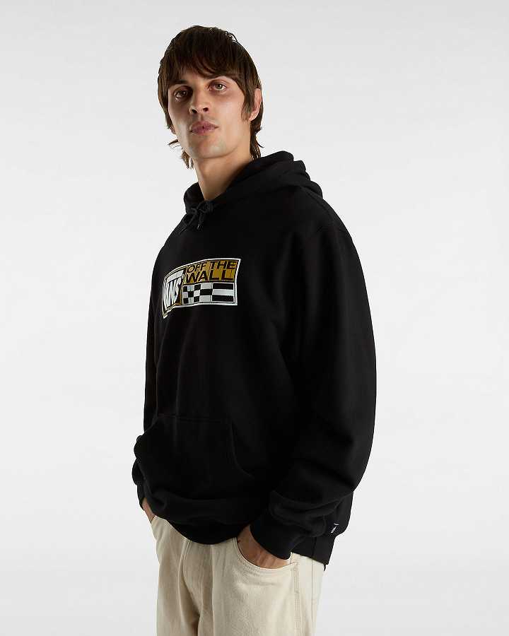 Men Vans Hi Stretch Hoodie Black Malaysia | VN8521706
