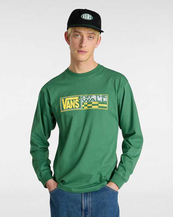 Men Vans Hi Stretch Long Sleeve T Shirts Green Malaysia | VN0847253