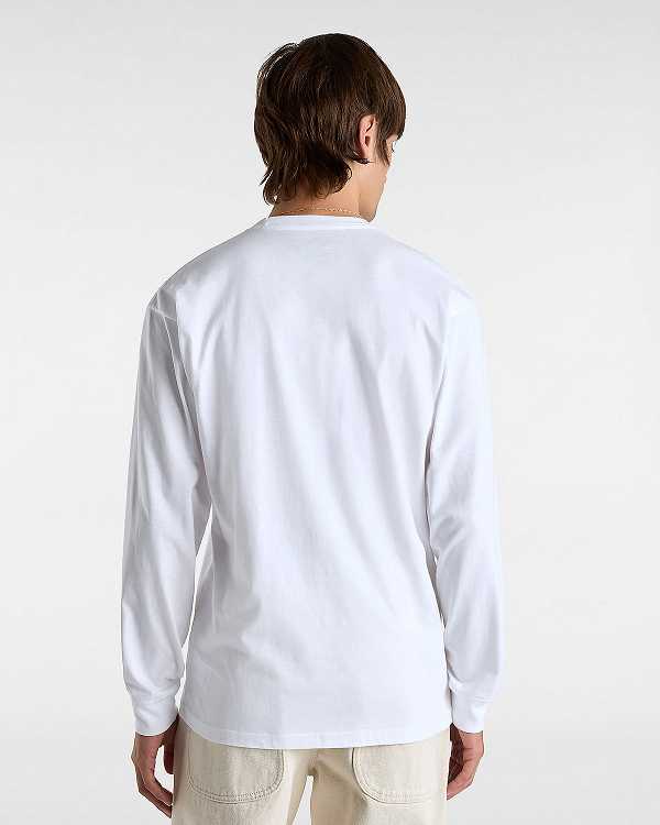 Men Vans Hi Stretch Long Sleeve T Shirts White Malaysia | VN8147506