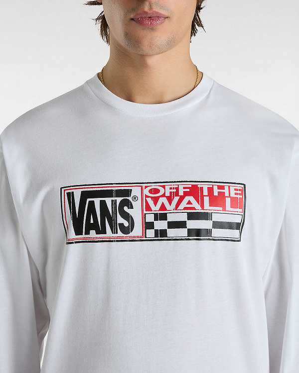 Men Vans Hi Stretch Long Sleeve T Shirts White Malaysia | VN8147506