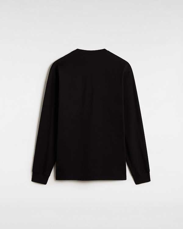 Men Vans Hi Stretch Long Sleeve T Shirts Black Malaysia | VN9483105
