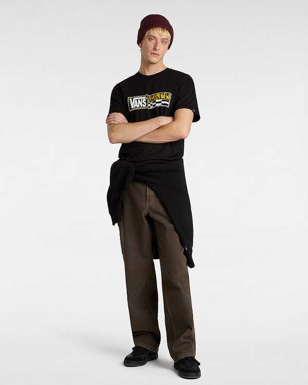 Men Vans Hi Stretch T Shirts Black Malaysia | VN0813652