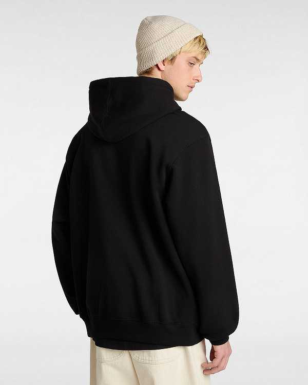 Men Vans Left Chest Embroidered Logo Hoodie Black Malaysia | VN1306859