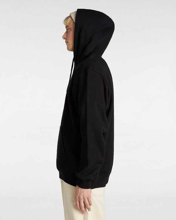 Men Vans Left Chest Embroidered Logo Hoodie Black Malaysia | VN1306859