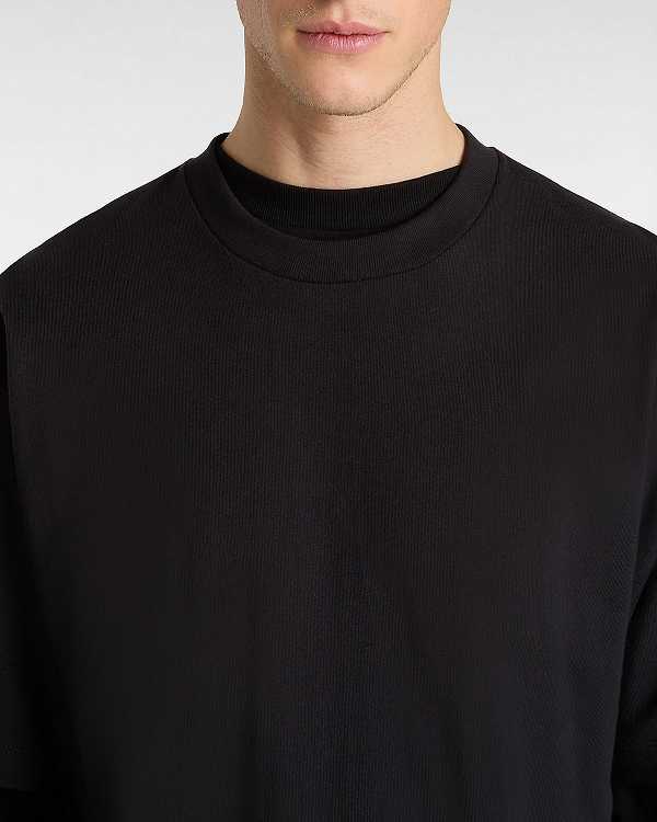 Men Vans Left Chest Embroidered Logo T Shirts Black Malaysia | VN5324807