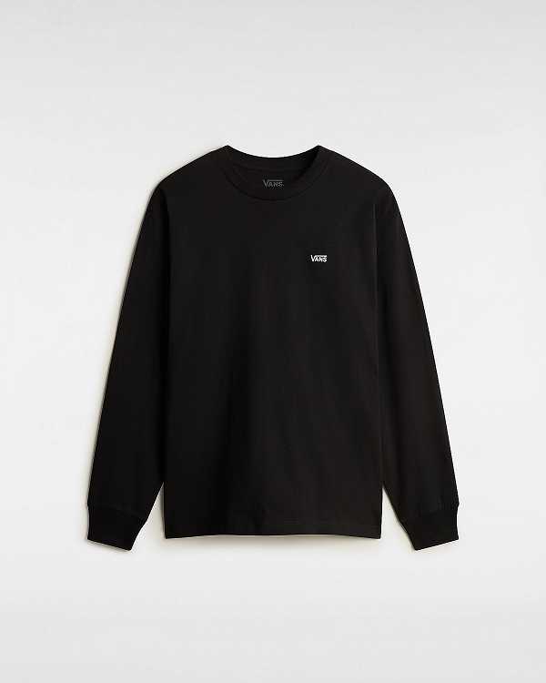 Men Vans Left Chest Embroidered Logo T Shirts Black Malaysia | VN5324807